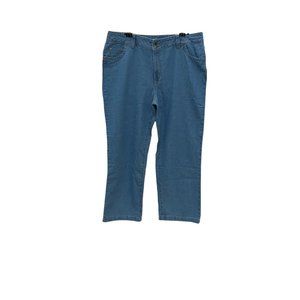 Woman Within blue denim jeans 18W 16W, new, unworn, wide legs